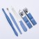 Manicure set, 5 objects, in case, blue/white color
