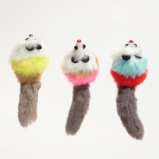 Mouse made of artificial fur, up to 17 cm with a tail, a mix of flowers