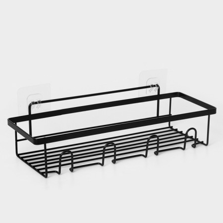 Bath shelf straight, 33 × 12 × 9 cm, black color-1