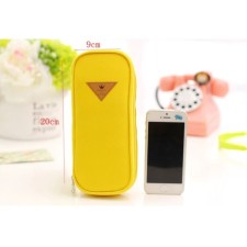School pencil case with lightning, yellow