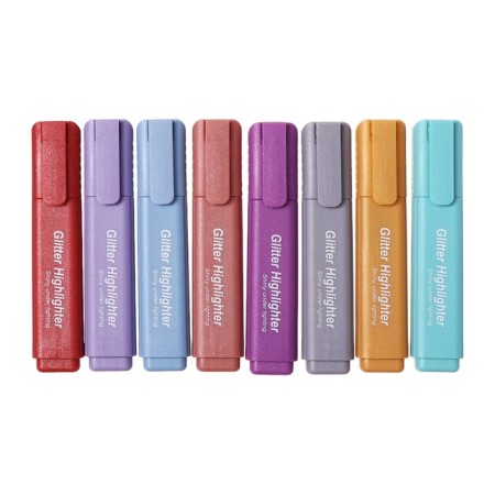 Set of markers of textbooks 8 pieces 8 colors, sparkles, metallic-1