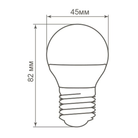 LED LED Feron LB-38, G45, E27, 5 W, 230 V, 4000 K, 420 LM, 200 °, 82 x 45 mm-2