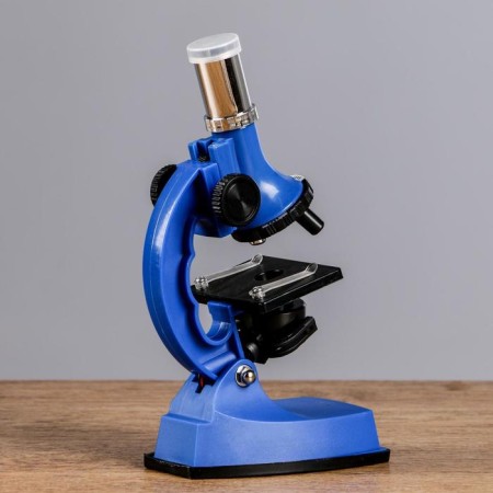 Microscope, increase in an increase in 600x, 300x, 100x, with backlight, 2AA, blue-2