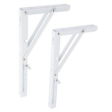 Folding bracket for tables and shelves of the tundra, 2 pcs., Length 300 mm, steel, white color