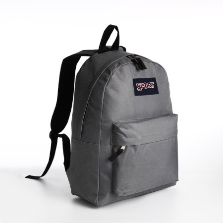 Youth backpack from lightning textiles, external pocket, gray color-2