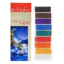 A set of plastic - polymer clay, Lapsi Glitter, 9 colors with sparkles of 20 g