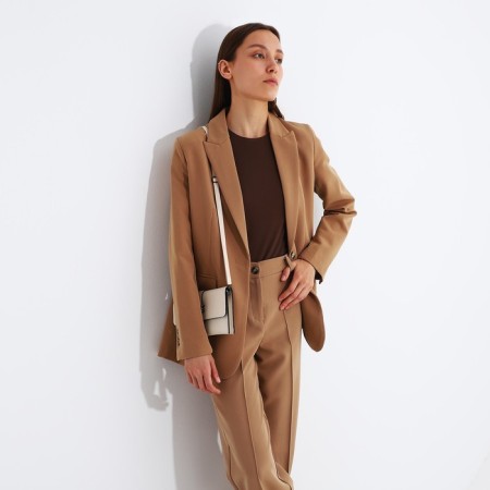 Bag-clate on magnet, long belt, white color-6