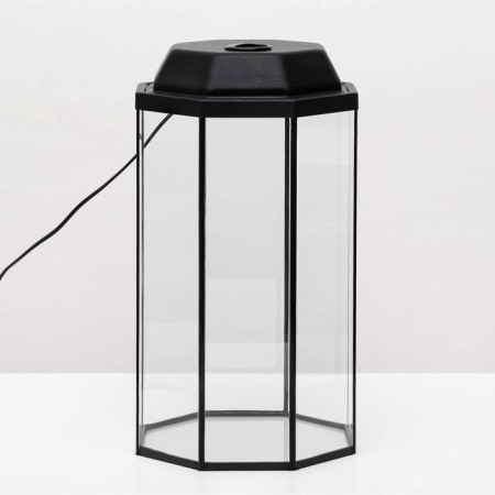 Aquarium "octagonal" with a lid, 24 liters, 25 x 25 x 46/50 cm, black-6