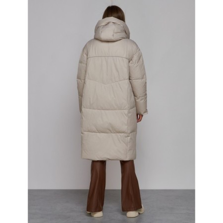 Coat insulated winter female, size 50, light-gray color-3