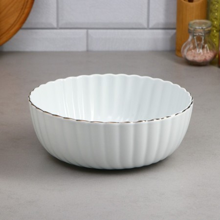 Carmen salad bowl, 3 l, gold stroke, porcelain, Iran