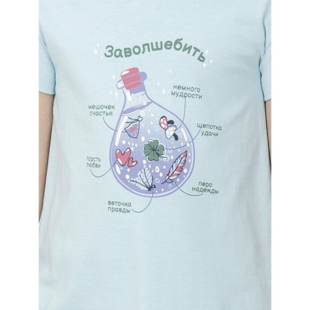 Night shirt for girls, height 104 cm, blue color-2