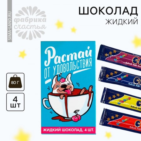 Liquid chocolate “Pour with pleasure”, 80 g (4 pcs. X 20 g).