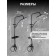 The shower system Zein Z3862, mixer, tropical and hand watering can, shelf, brass, black