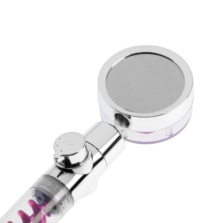 Shower watering can Zein Z4087, microdants, button "stop", fan, spiral, purple/chrome-2