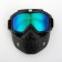 Mask glasses for motor vehicles, collapsible, chameleon glass, black