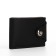 Male purse on a magnet, department for bills, cards, coins, black color