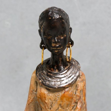 Souvenir Polystone "African in Cuba" Mix under a tree 36x8x10 cm-5