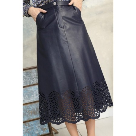 Female skirt, size 46, blue color-12