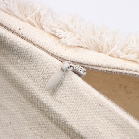 Decorative pillowcase "Ethel" BOHO, 45x45 cm, milk color, 100% cotton-3