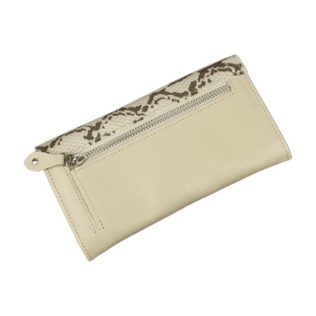 Wallet, button, 4 pockets, 2 departments for trifles, n/k beige python/beige matte-3