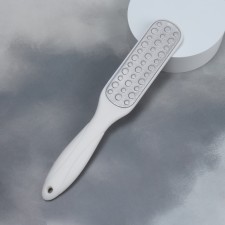 Тёрка для ног, овальная, лазерная, двусторонняя, 23 см, цвет белый