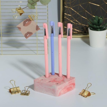 Organizer for stationery concrete "Pink Dream", 8 x 8 x 3 cm-2