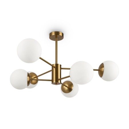 Suspended lamp 60W, 6he27, 40x79 cm, brass-1