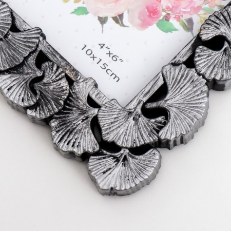 Photo frame plastic 10x15 cm "Leaves-faith" dark silver 20x14.5 cm-2