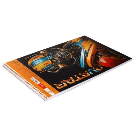 Album for drawing A4, 32 sheets on the crest, Avatar, Cover metallized cardboard, selective varnish, detachment for separation, block 100 g/m2, mix-1