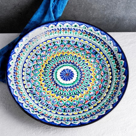Largan Rishtan ceramics "Patterns", 42 cm, Blue Mix-4