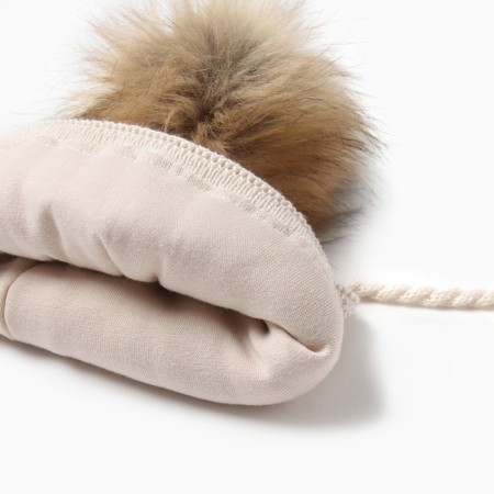 Children's cap with insulation, rr 48-50, milk color-1