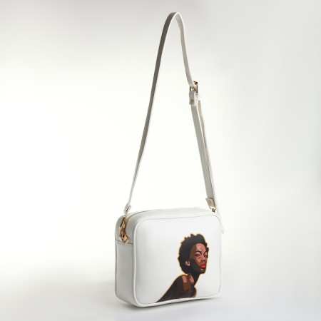 Women's bag over the shoulder Textura, small, white color-3