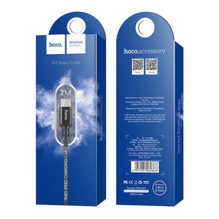 Hoco X14, 2 A, USB cable - Type -C, 2 m, black-9