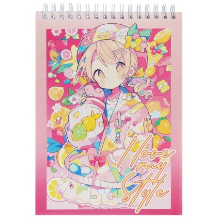 Notepad A5, 80 sheets in the cage on the crest "Style. Anime", cover coated cardboard, hard substrate, mix-6