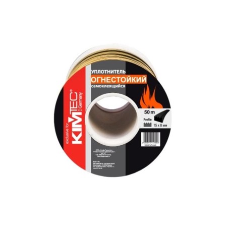 KimTec 15*8 mm seal, self-adhesive fire-resistant, 04-14-62, black, 50 m,