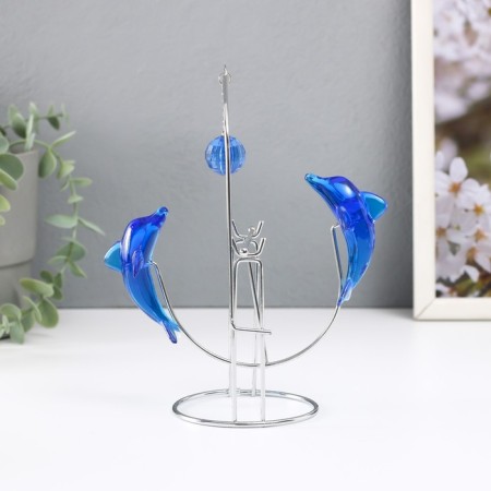 Dolphins pendulum opposite each other with a ball of 9 x 15 x 19.5 cm-5