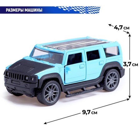 Autograd Metal Metal "Jeep", 1:36, inertia, doors open, blue color-1