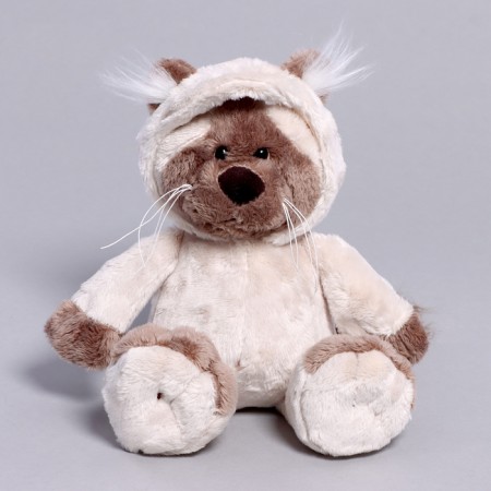 Soft toy "cat" in a suit, 25 cm, beige color-6