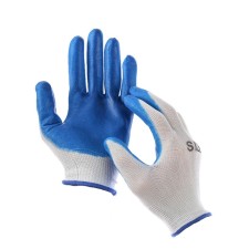 Garden, nylon gloves, with nitrilum semi -nitrous, size 8, color mix, Greengo