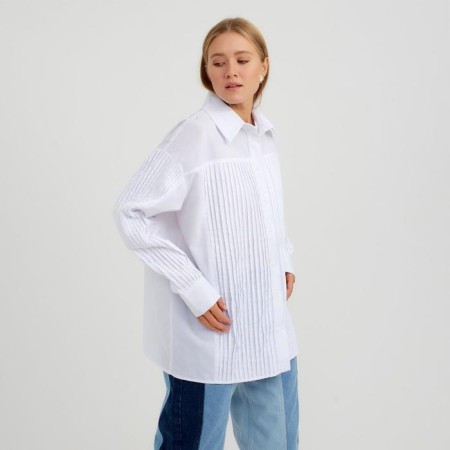Women's shirt Minaku: Casual Collection Color White, Rr. 50-1