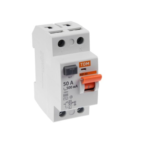 RCD TDM VD1-63, 2P, 50 A, 500MA, SQ0203-0094-1