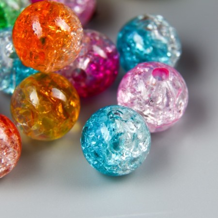 Beads for creativity plastic "Broken glass" set 20 grams, d = 1 cm, mix-1