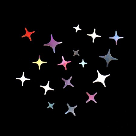 Sequins for the decor "Star Night", holographic, silver color-1