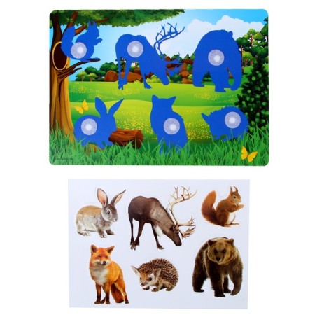 Velcro game “Study the world of forest animals”, Doman's technique-2