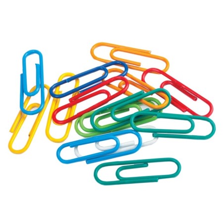 Office paper clips 28 mm color, 70 pcs, staff, cardboard box-2