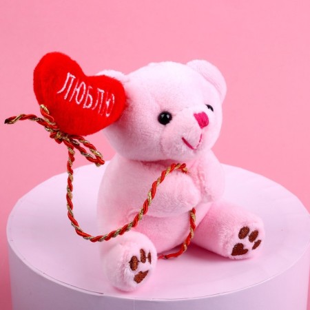 Soft toy "Bear in a cage", bear, color mix-3