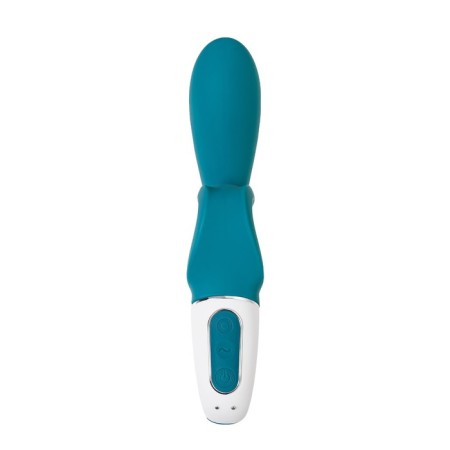 Unrealistic vibrator Satiffyer Hug Me, silicone, blue color-1