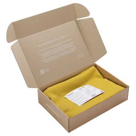 Bustic linen tablecloth, essiential mustard color, size 150x250 cm-3