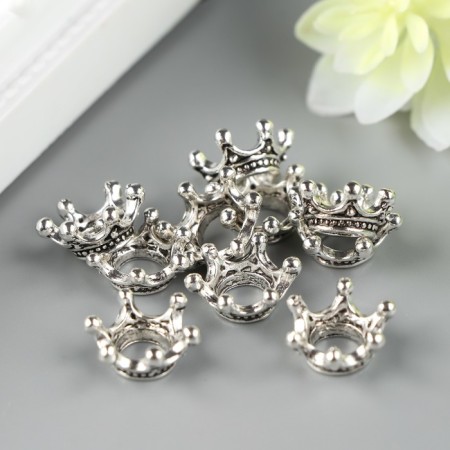 Decor "Crown", dark silver color