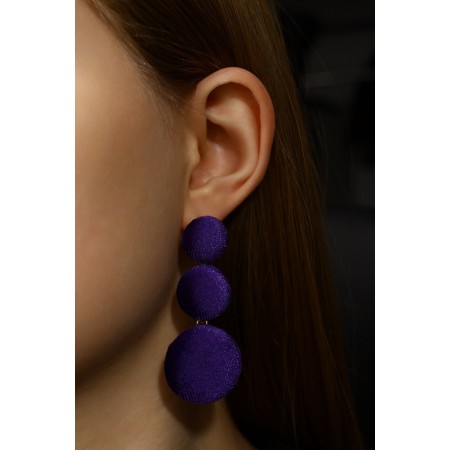 Earrings Assorted "Libero" three discs, purple color in gold-7